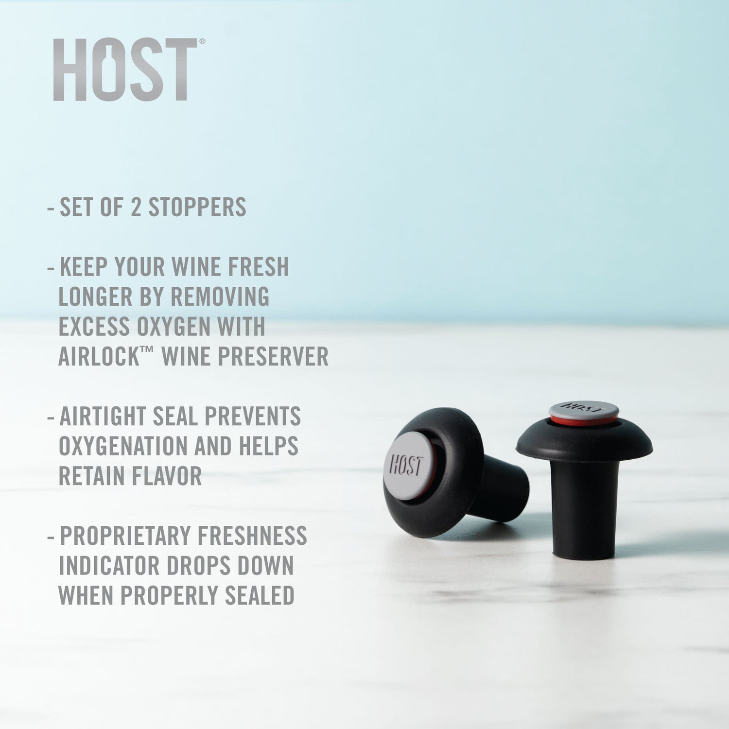 Airlock™ extra wine stoppers by host®