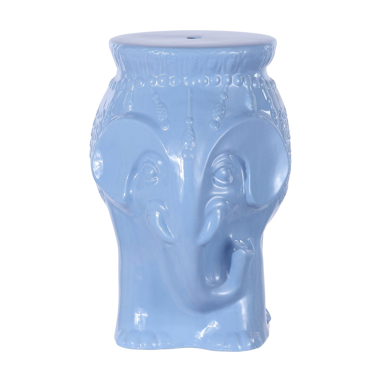 Orla modern bohemian elephant ceramic garden stool - Tuesday Morning - Outdoor Tables
