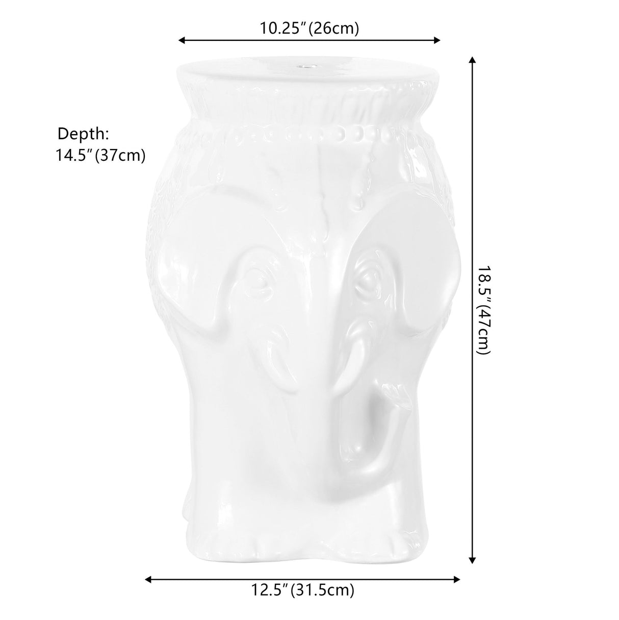 Orla modern bohemian elephant ceramic garden stool - Tuesday Morning - Outdoor Tables