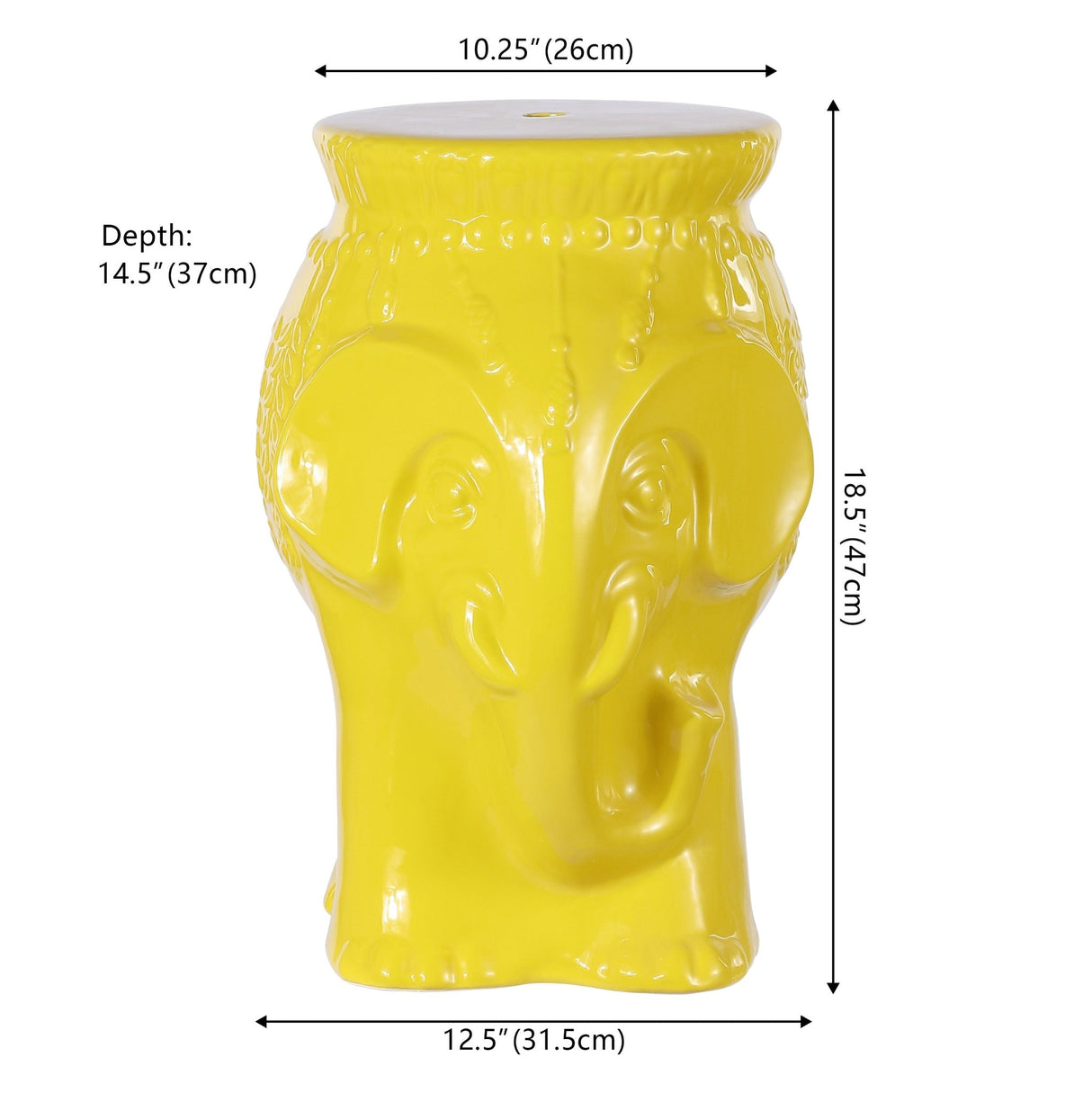 Orla modern bohemian elephant ceramic garden stool - Tuesday Morning - Outdoor Tables