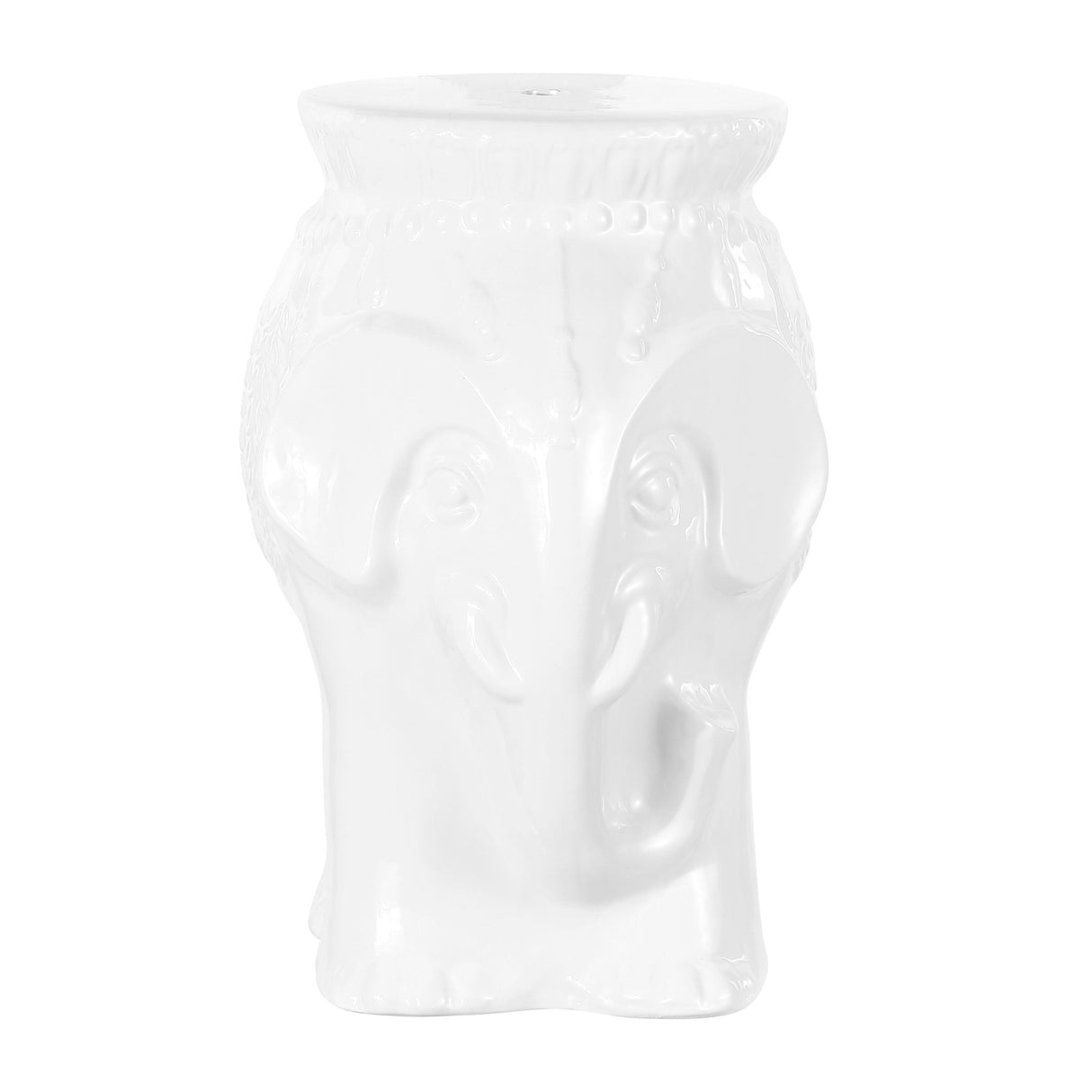 Orla modern bohemian elephant ceramic garden stool - Tuesday Morning - Outdoor Tables