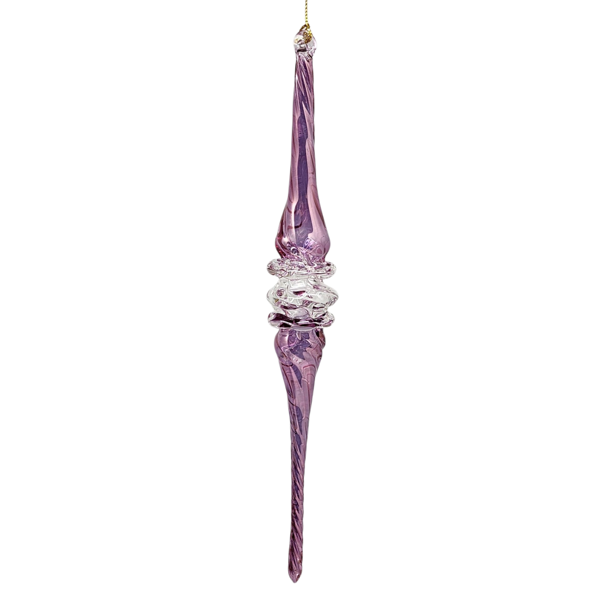 Lavender Twirl Glass Ornament
