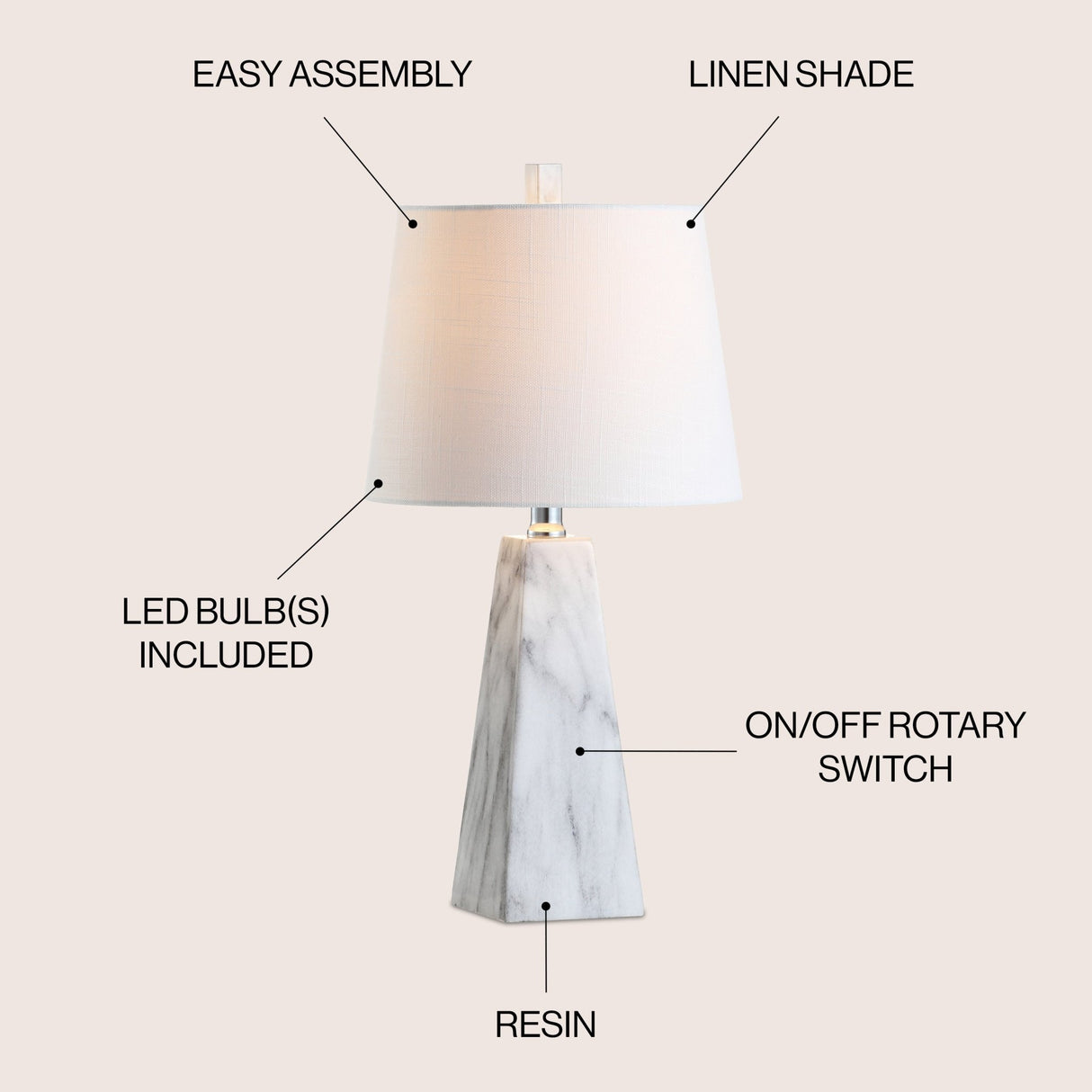 Owen contemporary resin led table lamp - Tuesday Morning - Table Lamps