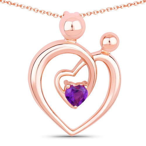 0.25 Carat Genuine Amethyst .925 Sterling Silver Pendant