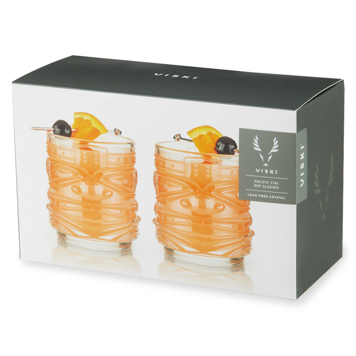 Pacific Crystal Tiki Lowball Tumblers Viski® - Tuesday Morning - Tumblers