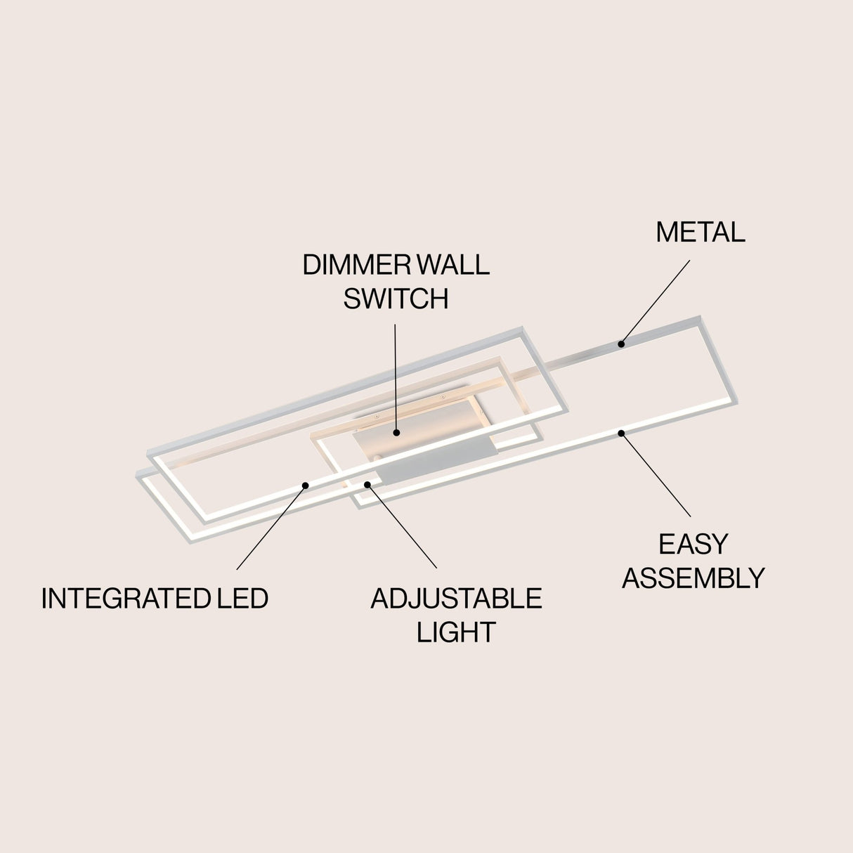 Palco contemporary minimalist metal adjustable dimmable geometric integrated led flush mount - Tuesday Morning - Outdoor Lighting