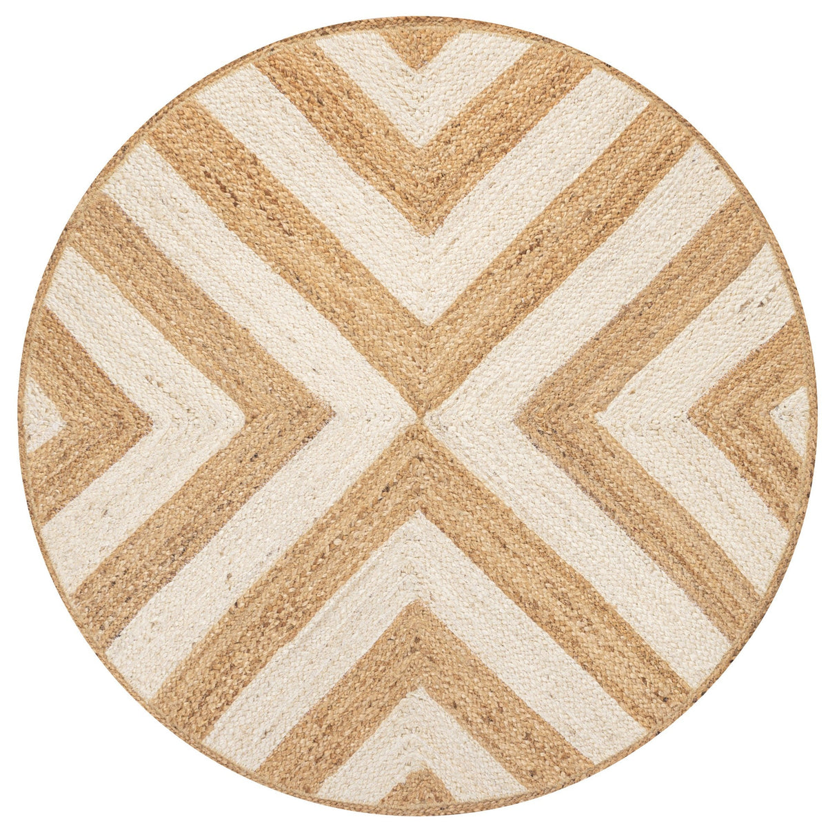 Piper Two - Tone Chevron Round Jute Round Area Rug - Tuesday Morning - Area Rugs