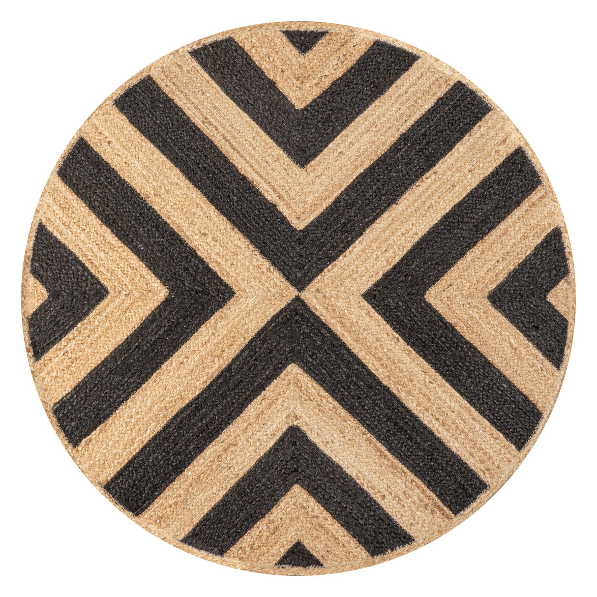 Piper Two - Tone Chevron Round Jute Round Area Rug - Tuesday Morning - Area Rugs