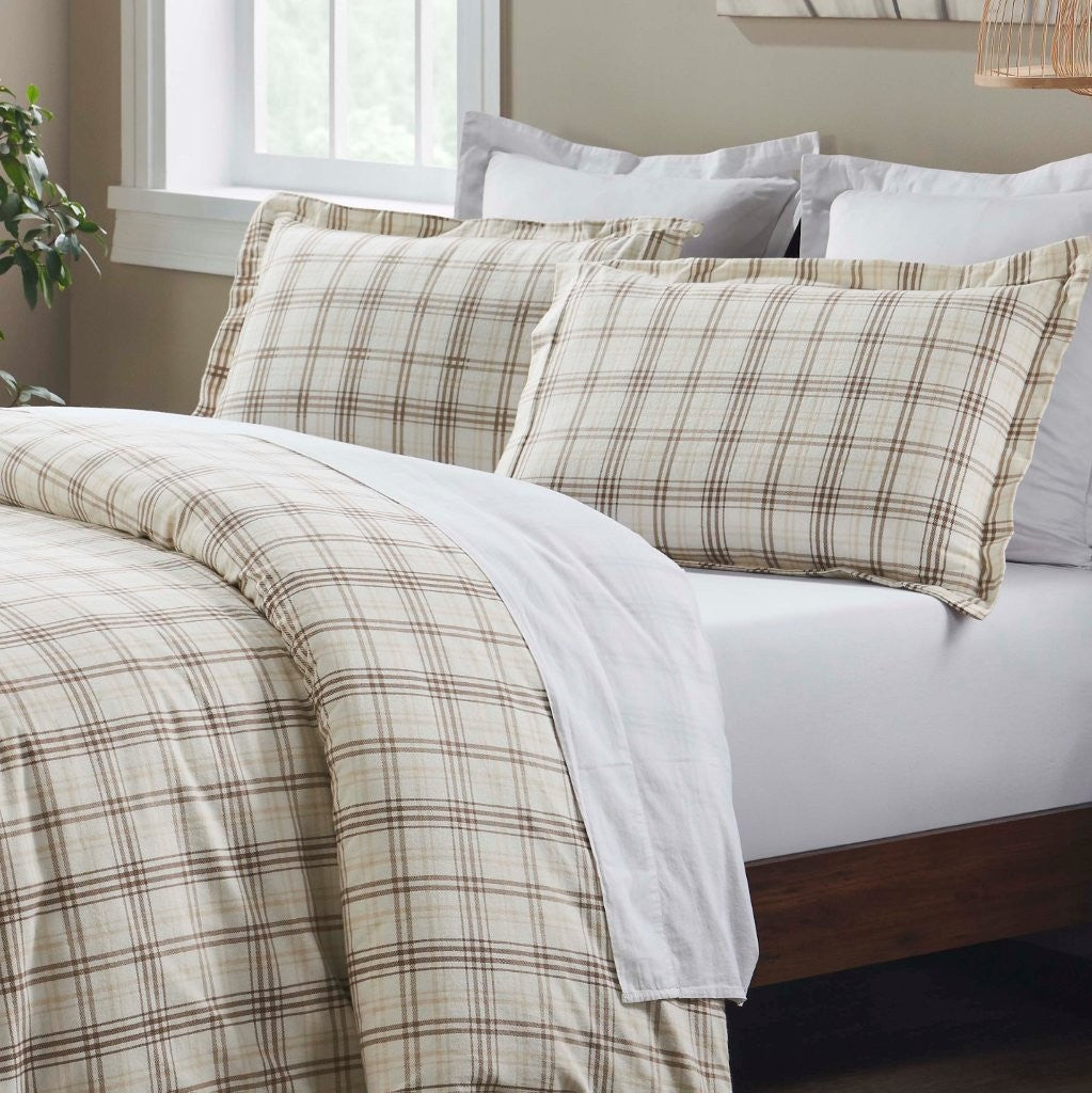 Plaid Flannel Cotton Classic Modern Farmhouse Duvet Cover Set - Duvet Cover Set by Superior Brand