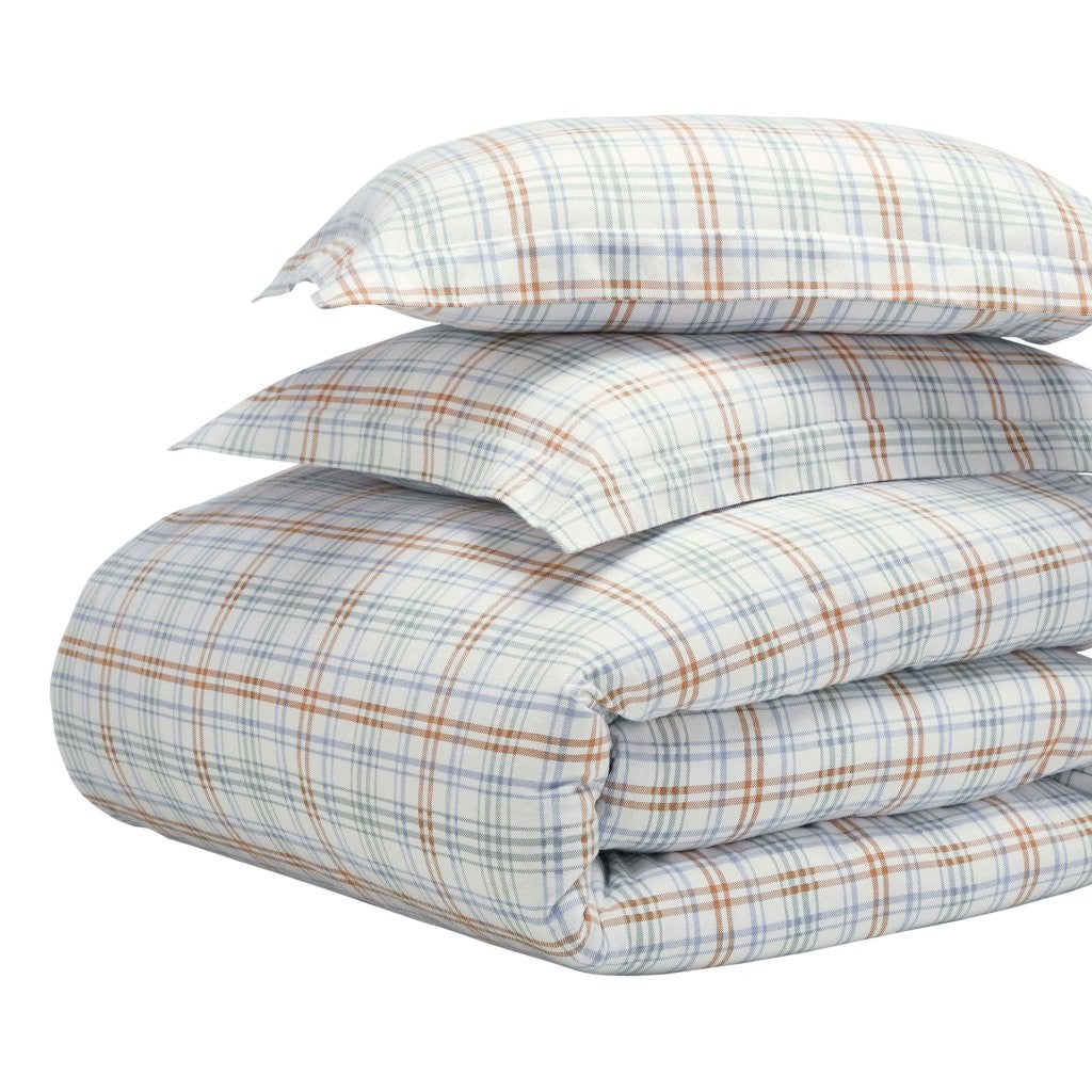 Plaid Flannel Cotton Classic Modern Farmhouse Duvet Cover Set - Duvet Cover Set by Superior Brand
