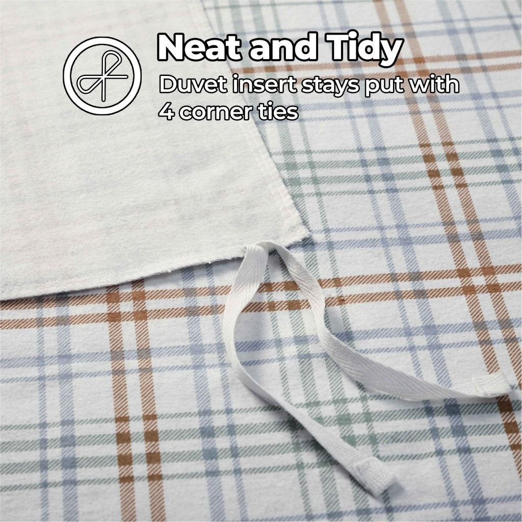 Plaid Flannel Cotton Classic Modern Farmhouse Duvet Cover Set - Duvet Cover Set by Superior Brand
