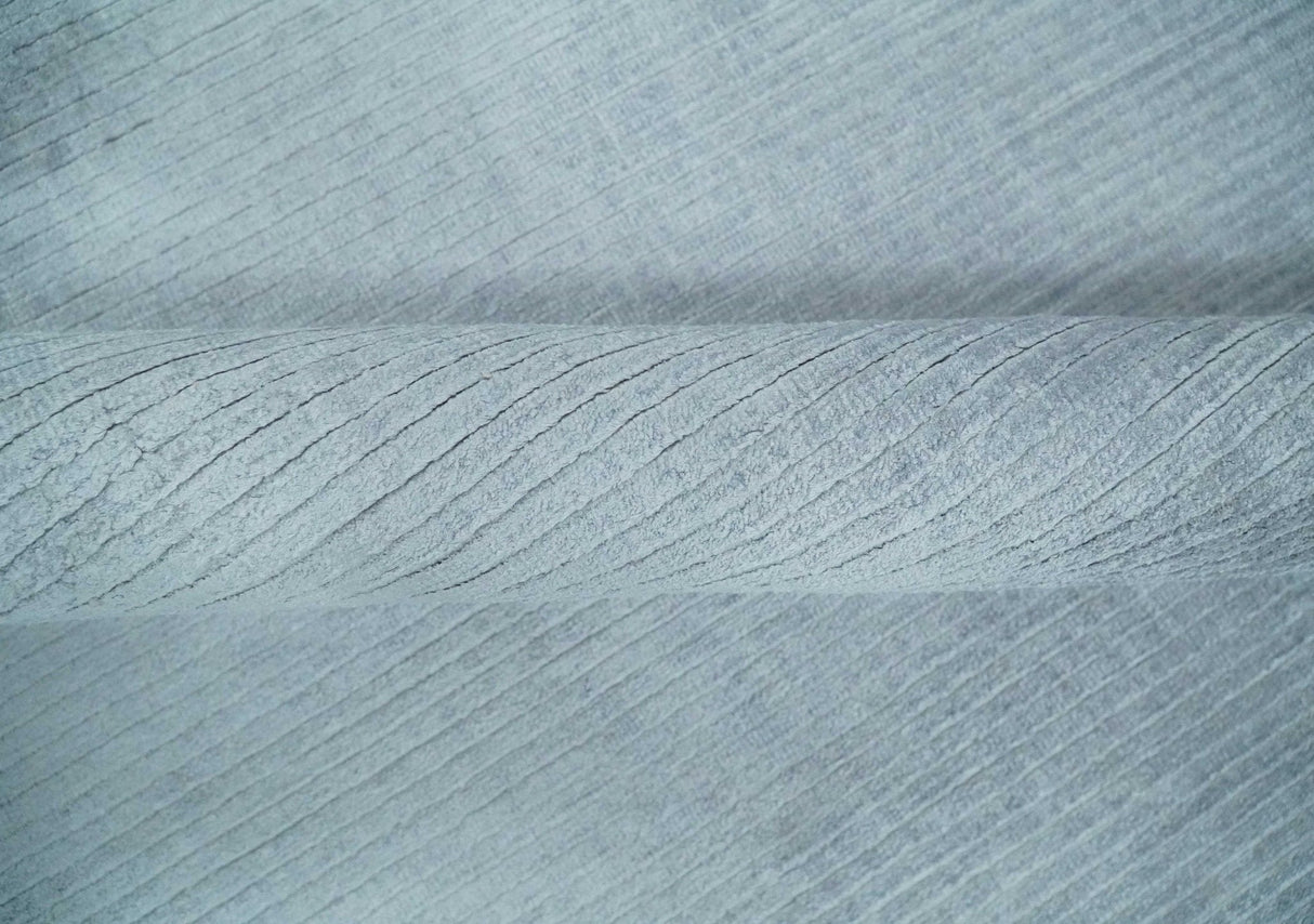 Plain Solid 8x10 Hand Loomed Silver Modern Minimalist Scandinavian Art Silk Rug
