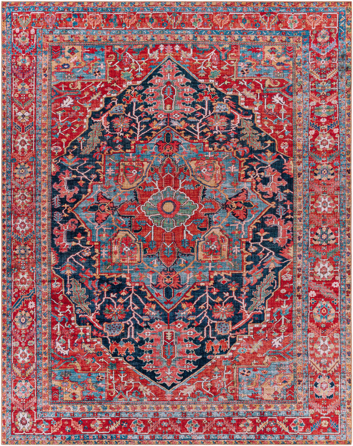 Pauline Red Medallion Performance Rug