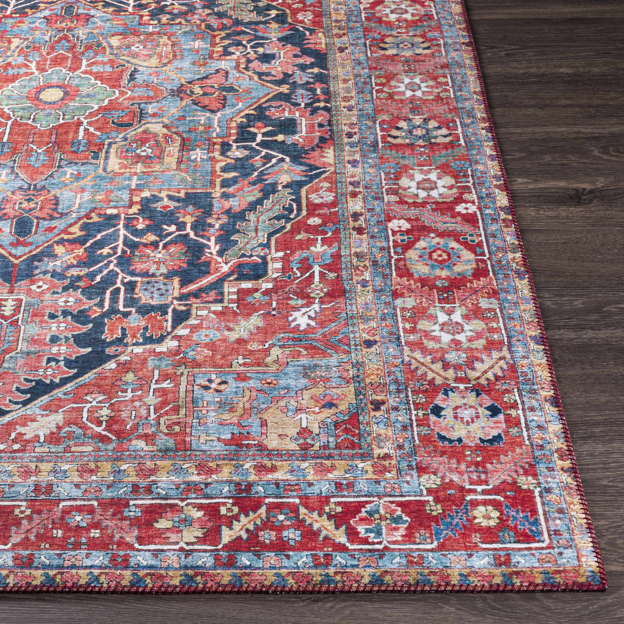 Pauline Red Medallion Performance Rug