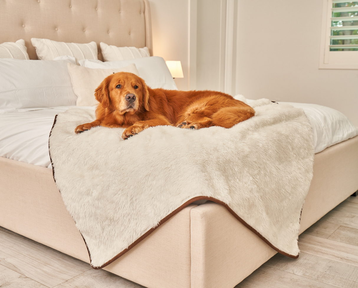 PupProtector™ Summer Short Fur Waterproof Throw Blanket - Polar White
