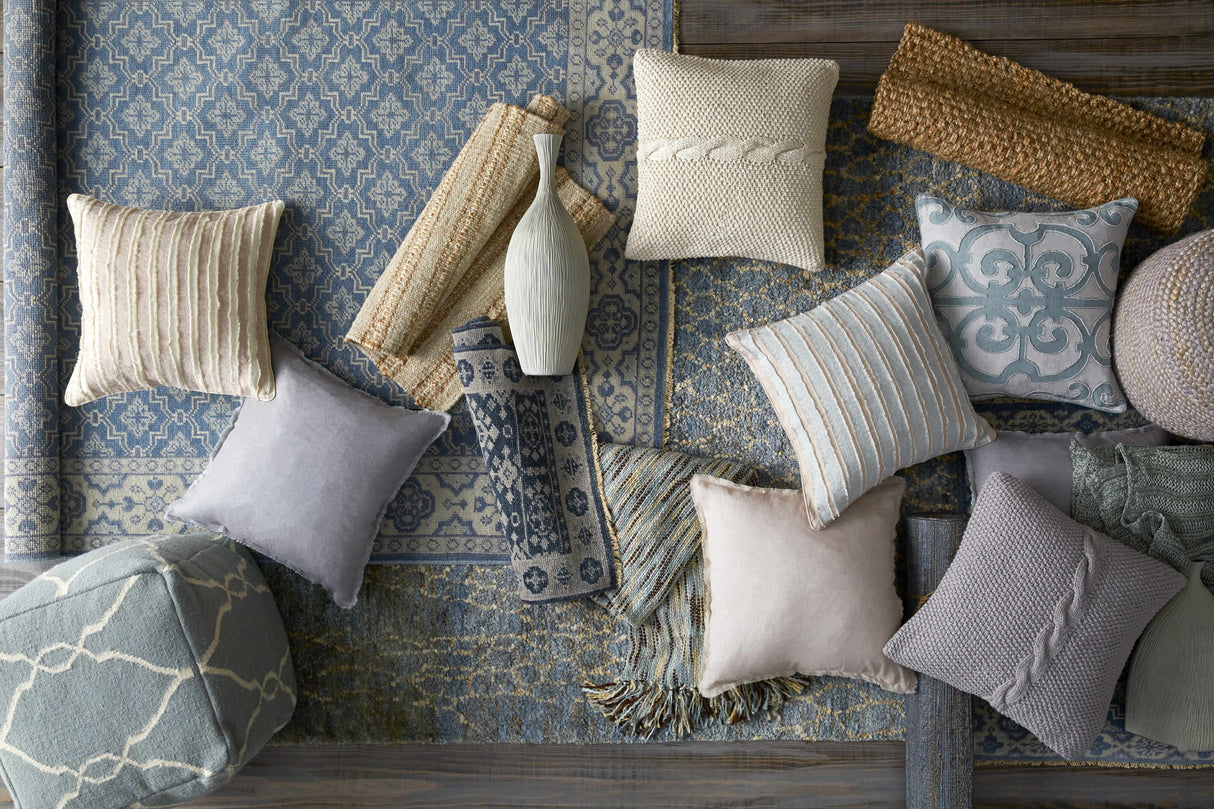 Rockaway Gray Knitted Jute Pouf