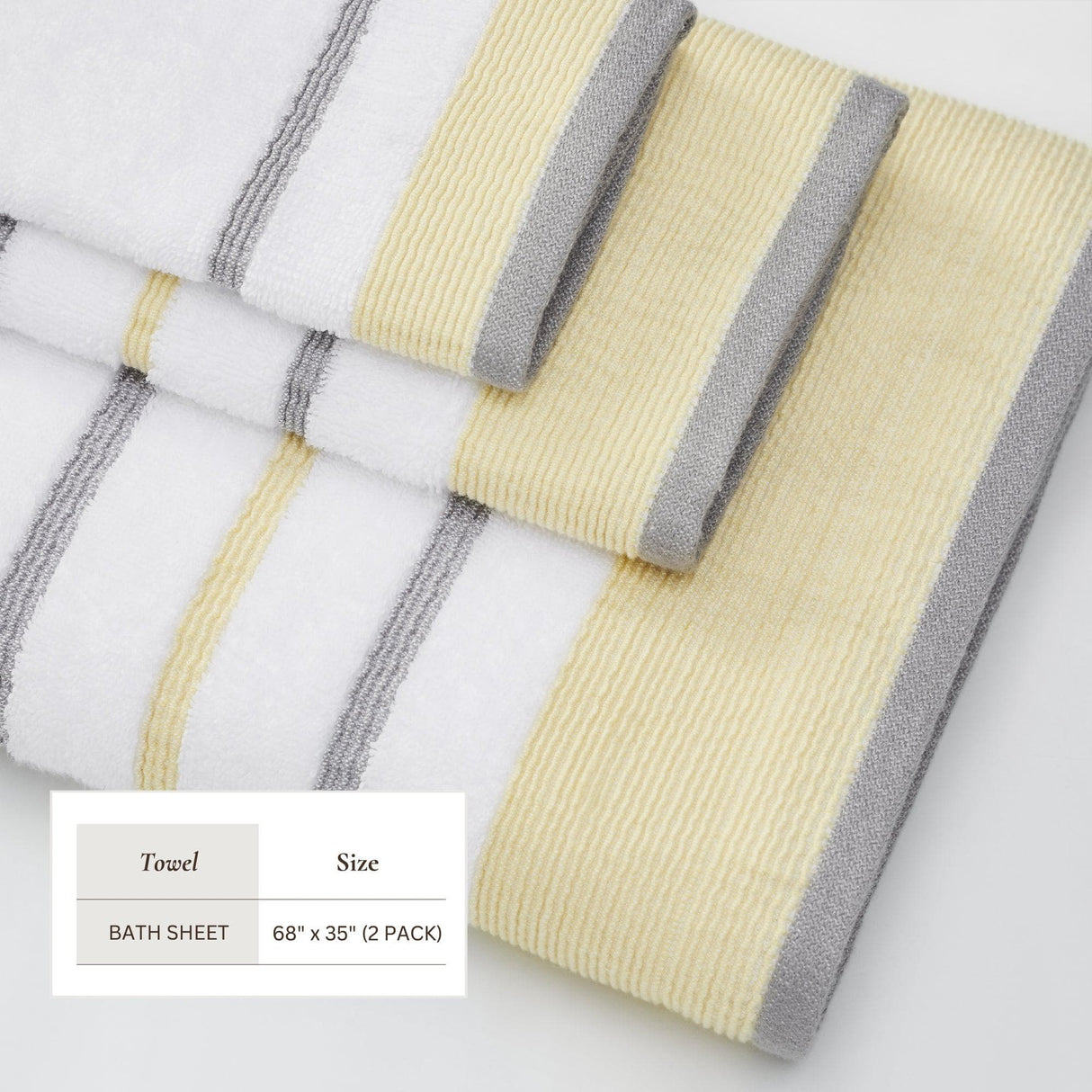 Decorative Cotton Stripe Bath Towel Set - Noelle Collection