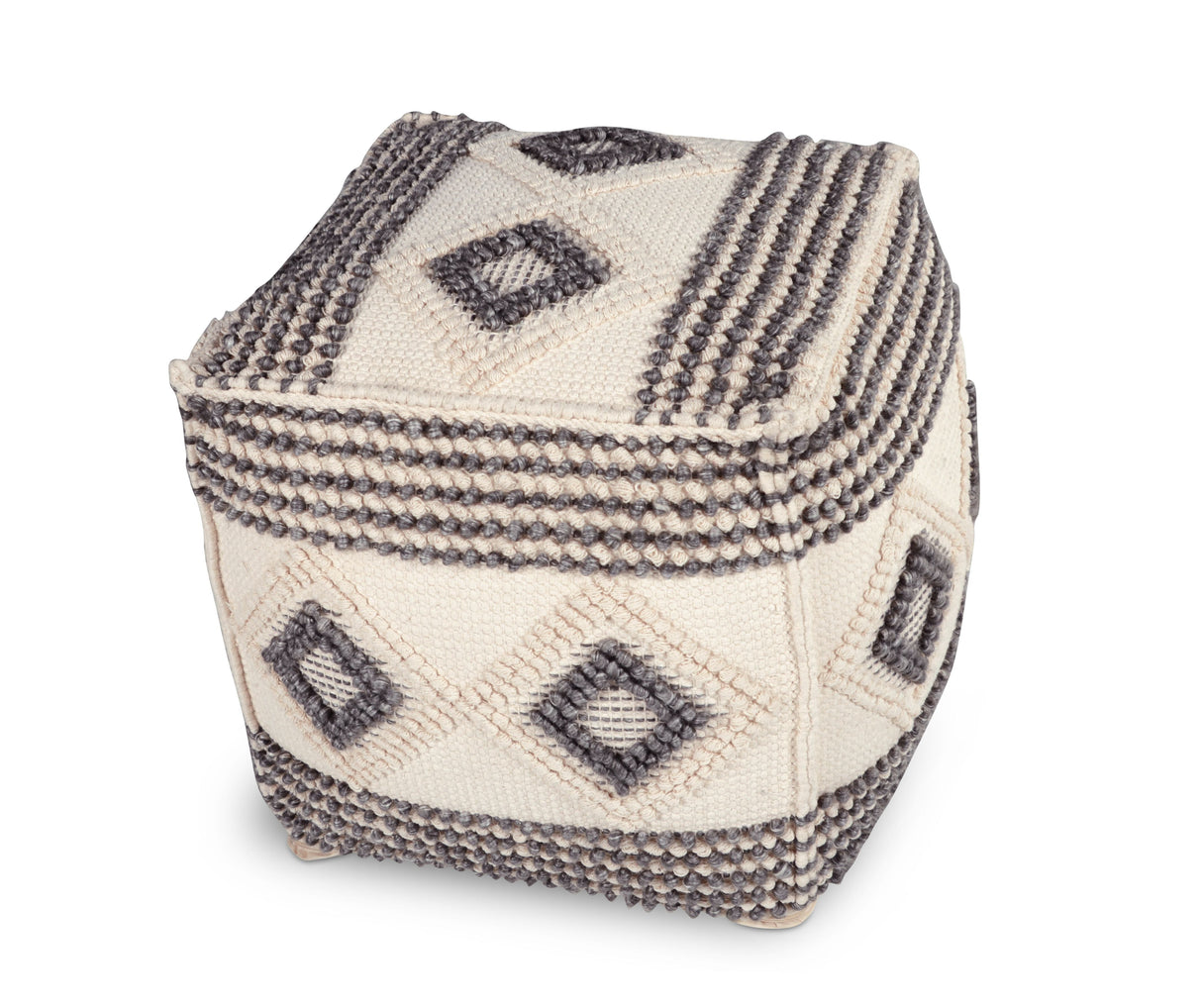 Dalia Square Handwoven Woolen Pouf