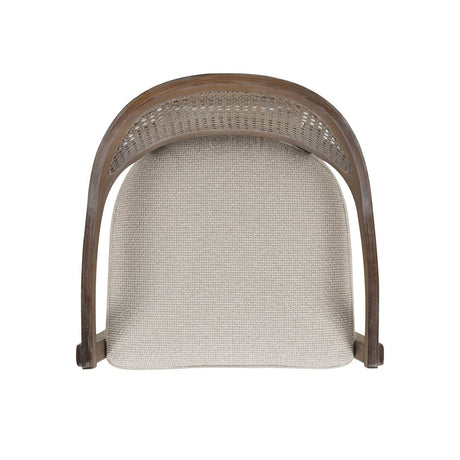 Pyrla 26" Upholstered Counter Stool with Curved Cane Back and Wood Legs - Counter Stools