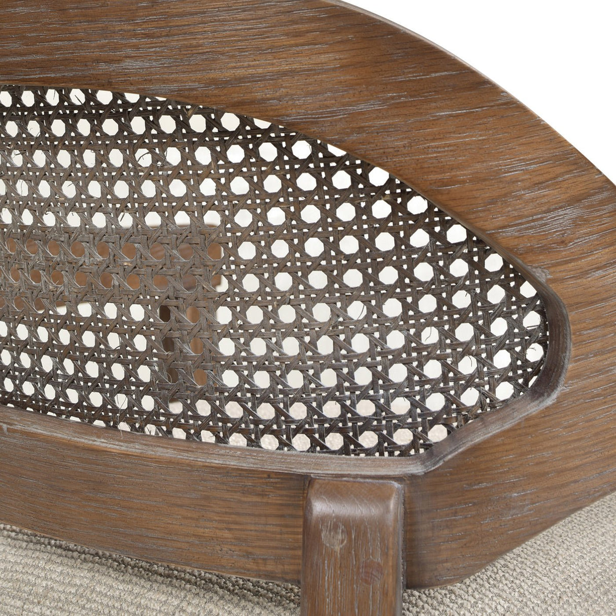 Pyrla 26" Upholstered Counter Stool with Curved Cane Back and Wood Legs