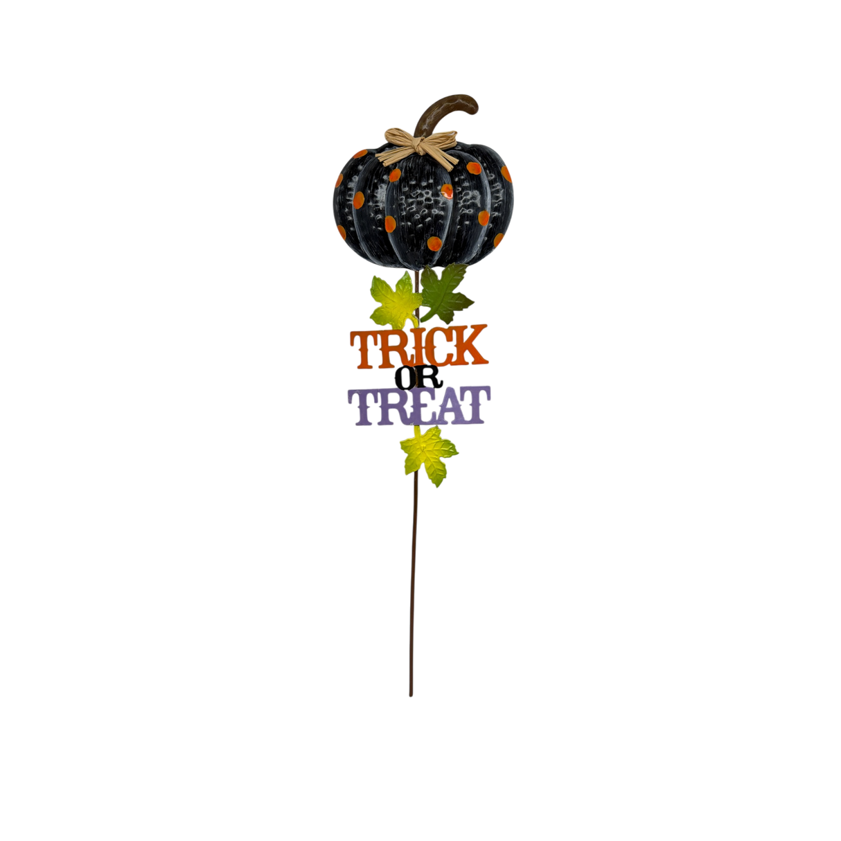 Trick Or Treat Black Pumpkin Garden Stake
