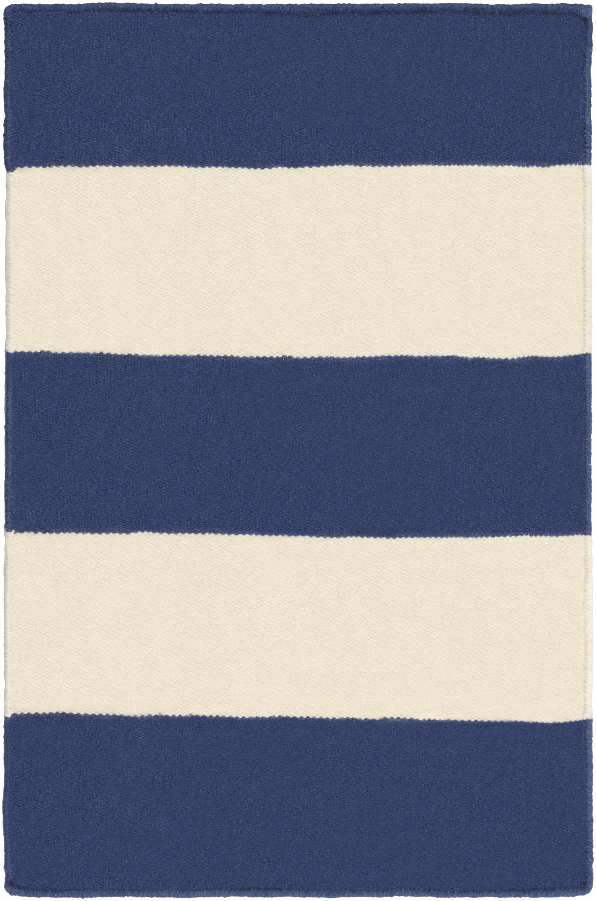 Ingersoll 8x11 Blue&White Striped Wool Rug - Clearance