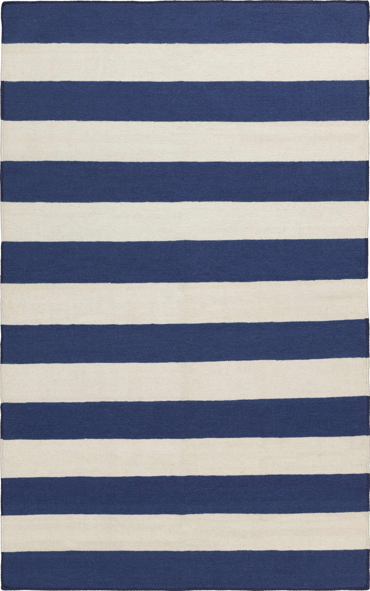 Ingersoll 8x11 Blue&White Striped Wool Rug - Clearance