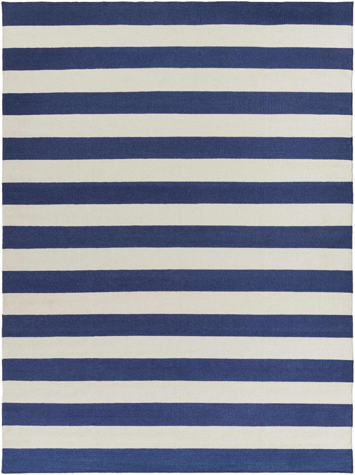 Ingersoll 8x11 Blue&White Striped Wool Rug - Clearance