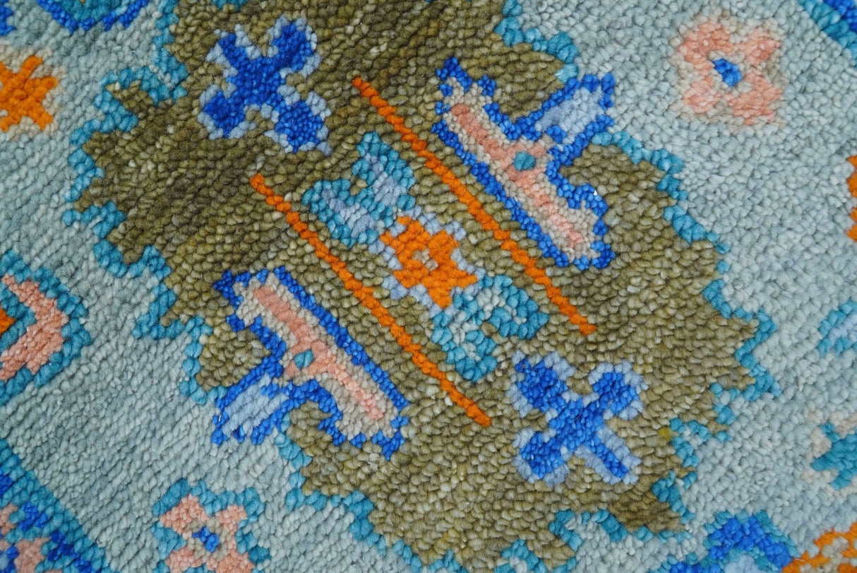 Quick Ship 2.6x8 Traditional Silver And Blue Hand Knotted Wool Rug