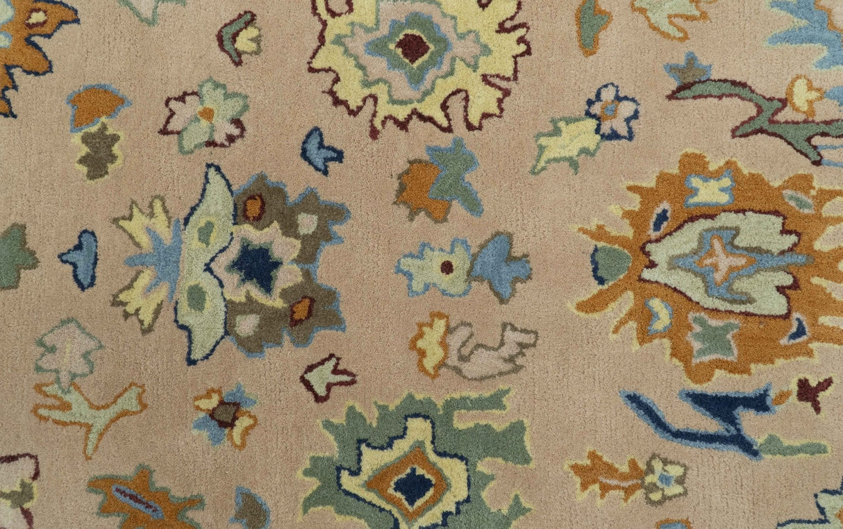 Quick Ship 2x3 Hand Tufted Modern Oushak Peach And Rust Wool Rug