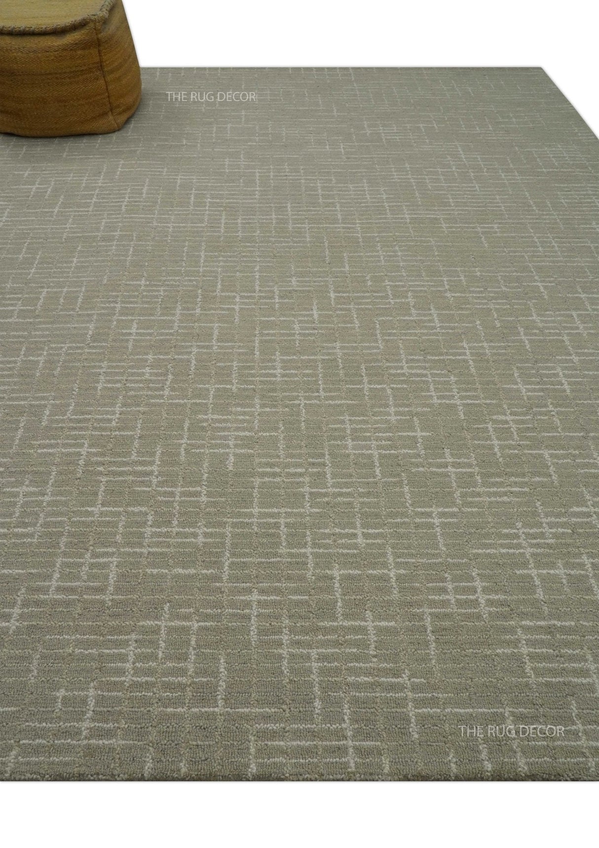 Quick Ship 8x10, 9x12 Beige Contemporary Hand Tufted Wool Rug