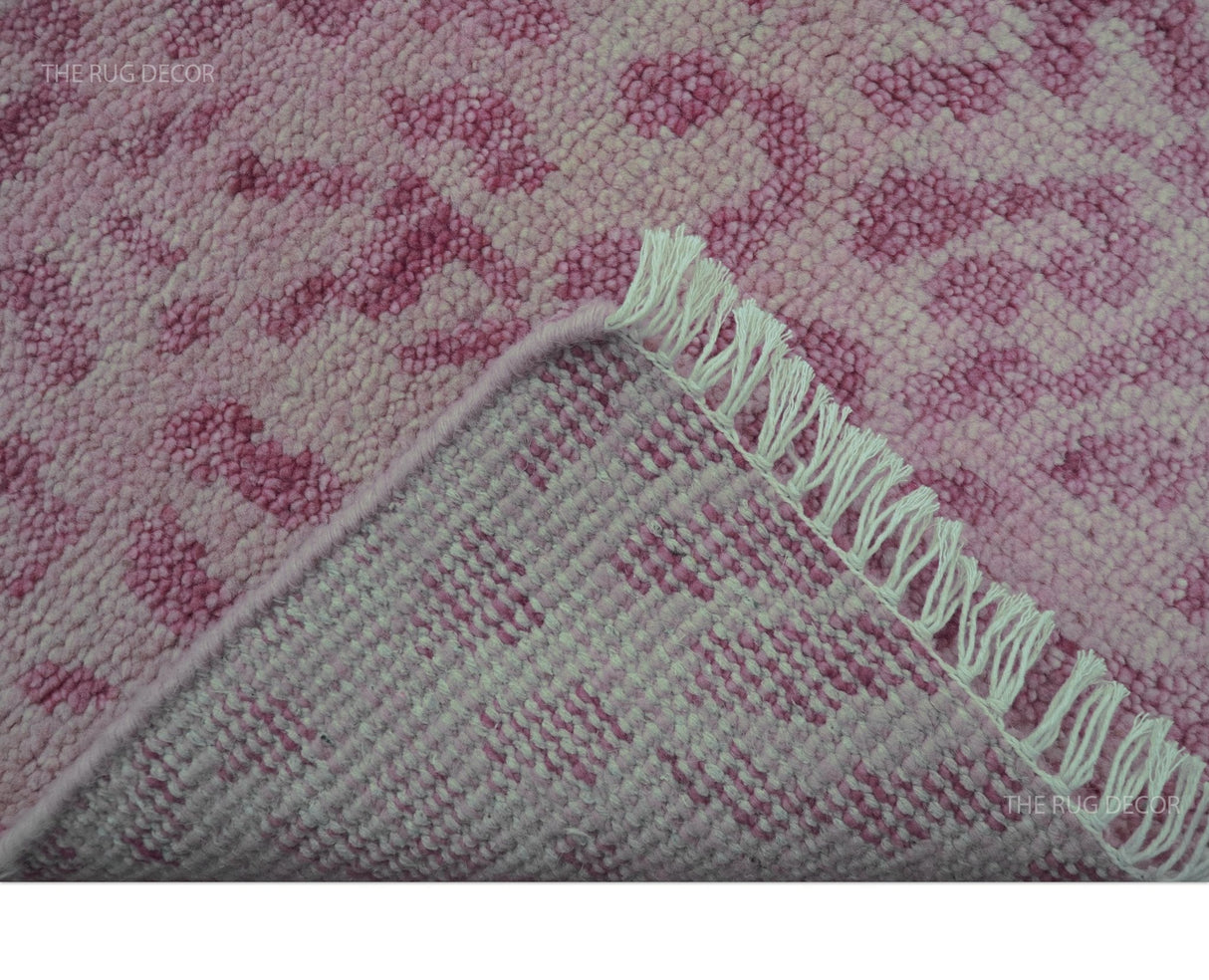 Quick Ship 8x10 Pink Contemporary Animal Pattern Hand Knotted Wool Rug