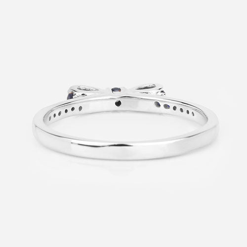 0.31 Carat Genuine Blue Sapphire 14K White Gold Ring