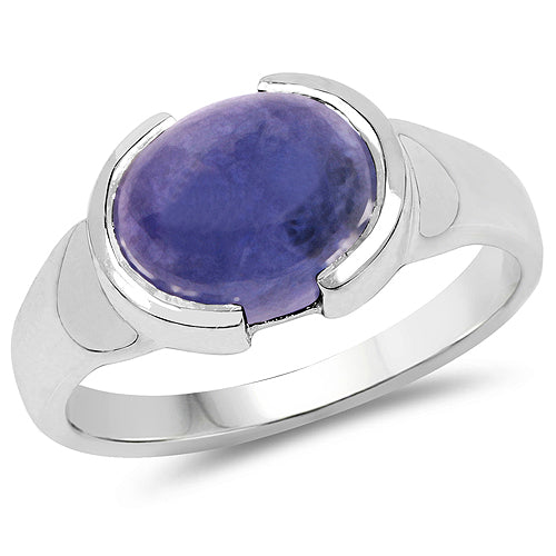 3.55 Carat Genuine Tanzanite .925 Sterling Silver Ring