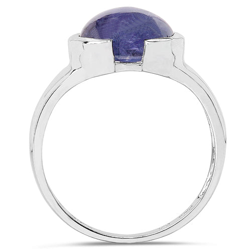 3.55 Carat Genuine Tanzanite .925 Sterling Silver Ring