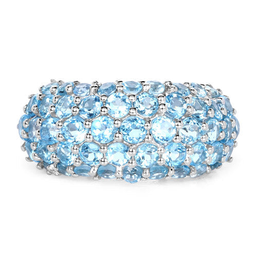 4.11 Carat Genuine Blue Topaz .925 Sterling Silver Ring