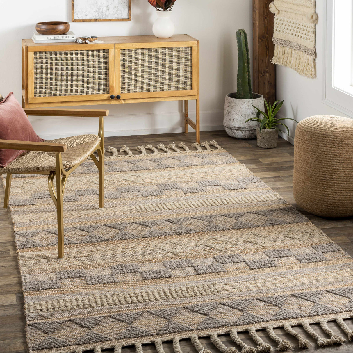 Ardee Totem Jute&Wool Blend Rug - Clearance