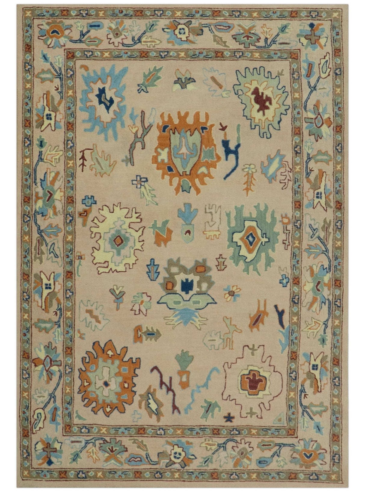 Ready to Ship Hand Tufted Pink Modern Colorful Oushak Rug, Kids, Living Room Rug