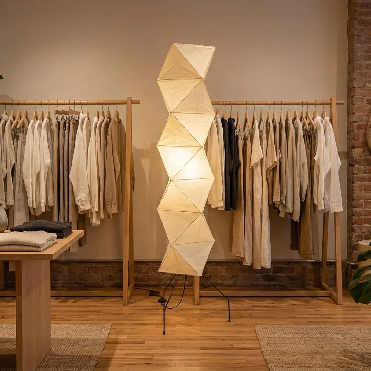 Origami Paper Floor Lamp 74" Rhombus Japanese Style E26 Light