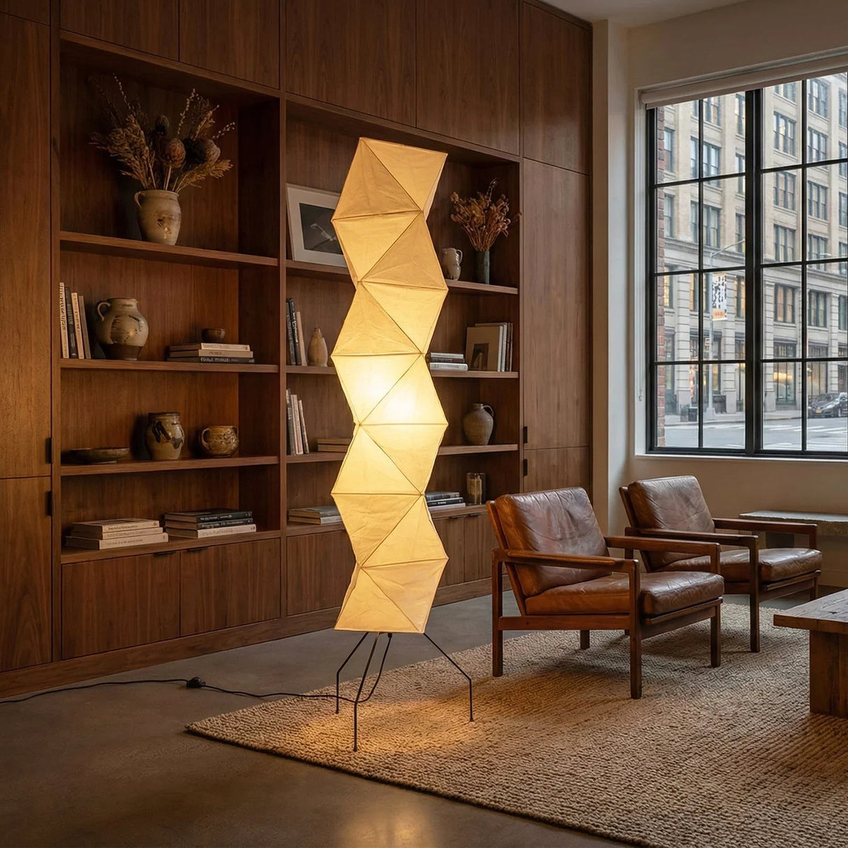 Origami Paper Floor Lamp 74" Rhombus Japanese Style E26 Light