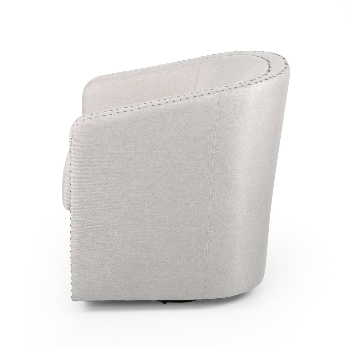 Riverbed Upholstered Swivel Chair with Nailhead Trim and Sloped Arms - Accent Chairs