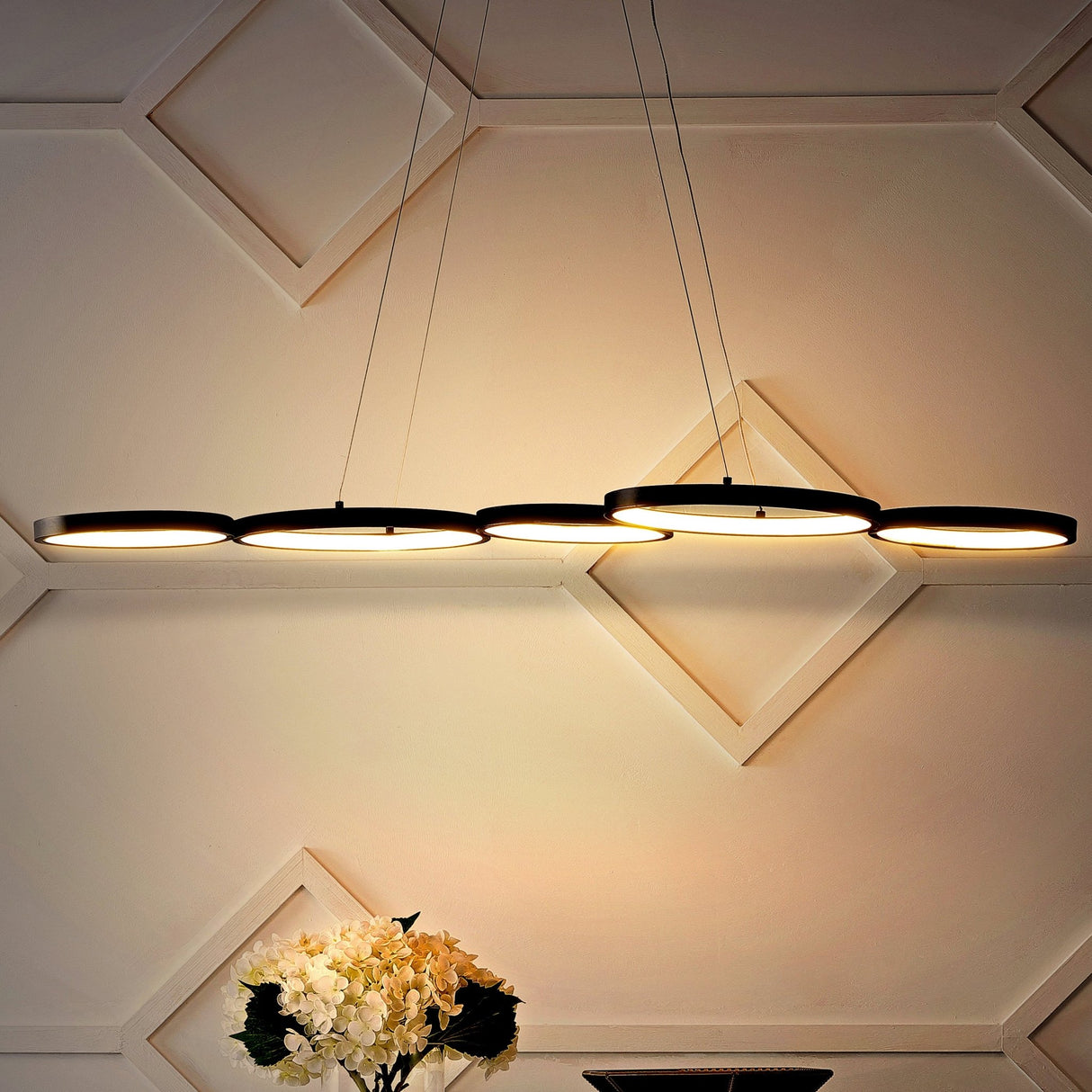 Roman 5 - light bohemian coastal iron linear integrated led pendant - Tuesday Morning - Pendants