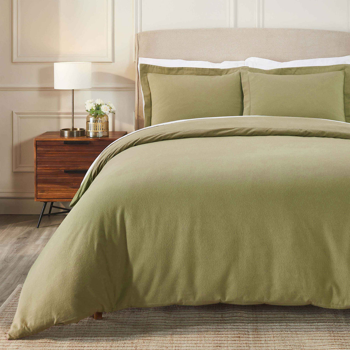 Rome Flannel Cotton Fuzzy Warm Solid Duvet Cover Set - Duvet Cover Set by Superior Brand