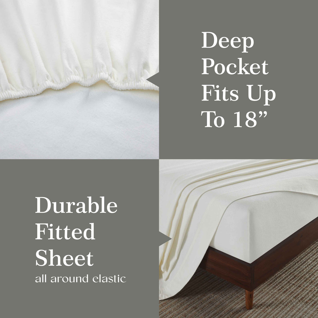 100% Cotton Flannel Sheet Set Solid Deep Pocket Fuzzy Warm Rome - Sheet Set by Superior Brand