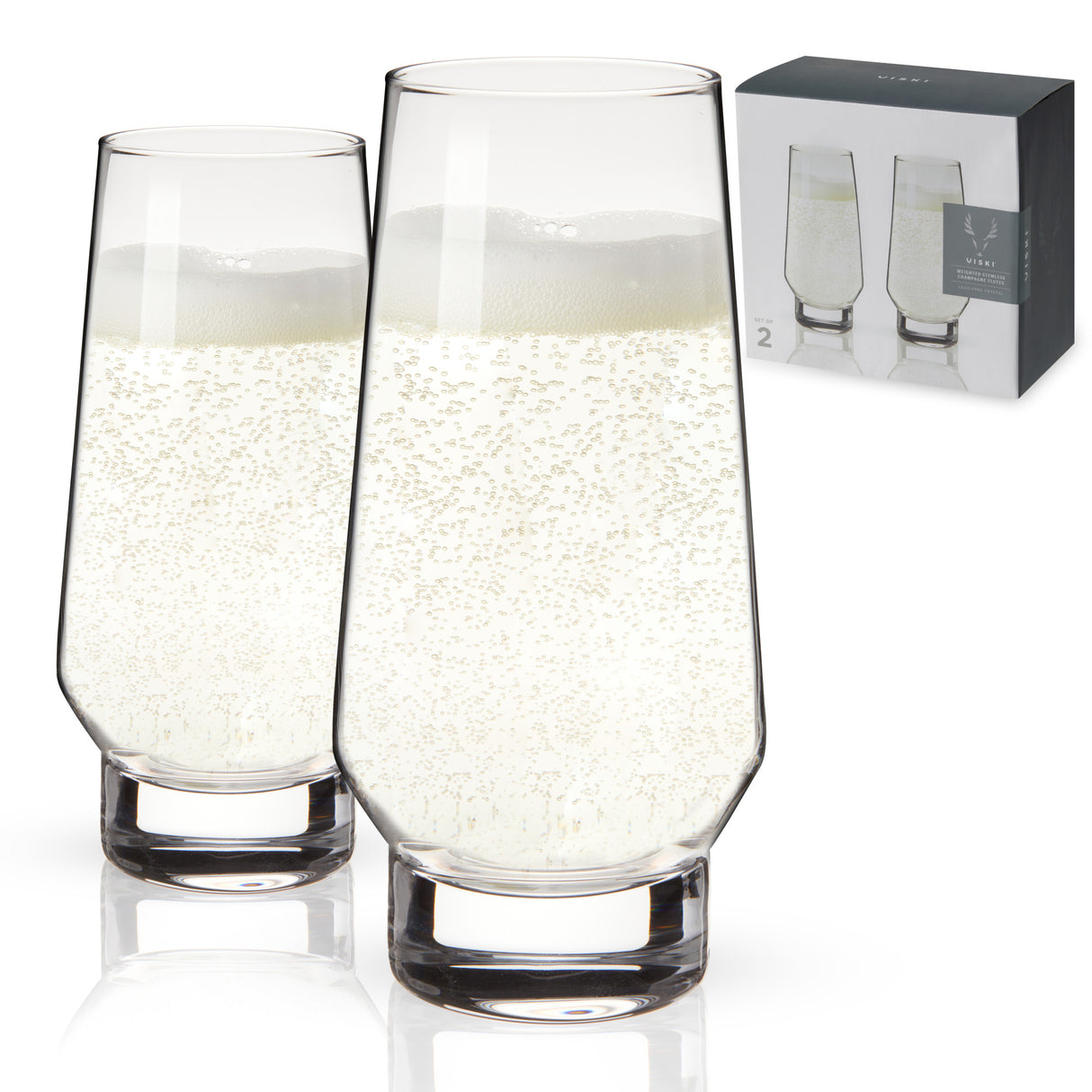 Raye weighted stemless champagne flutes viski®
