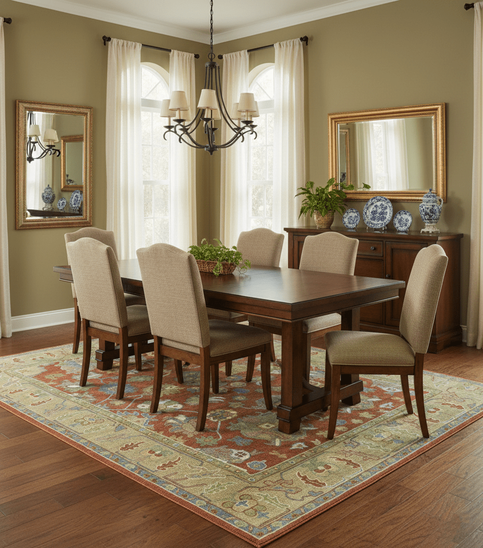 Rust And Beige Traditional Oushak Design Hand Tufted 8x10 Wool Area Rug