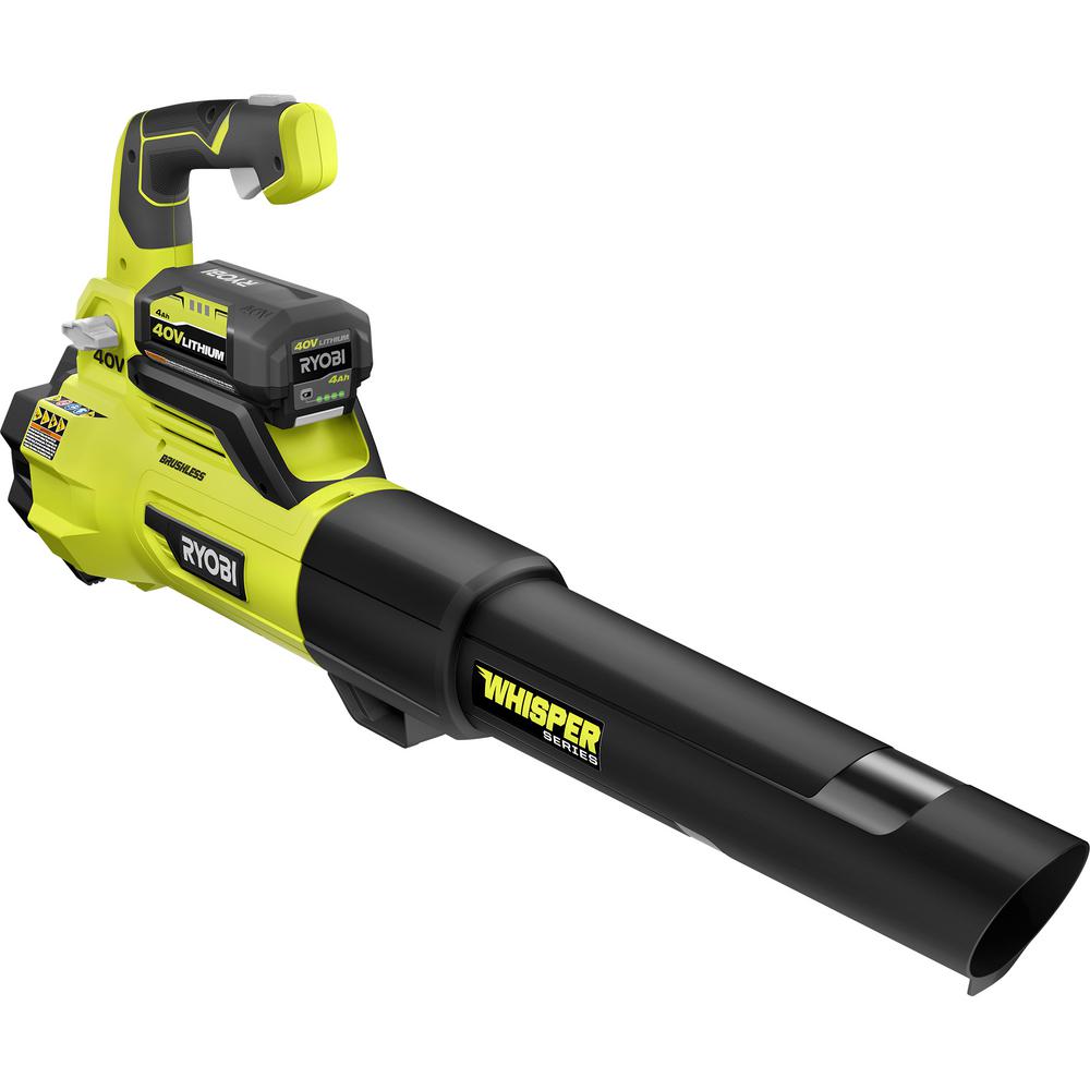 Open Box - RYOBI RY40470VNM 40-Volt Lithium-Ion Brushless Cordless Leaf Blower w/ Battery