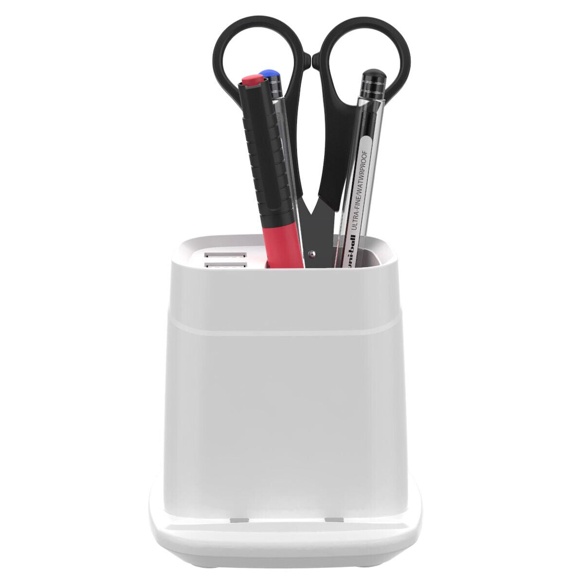 Wireless Charging Stand with Dual USB Charger & Desk Organizer