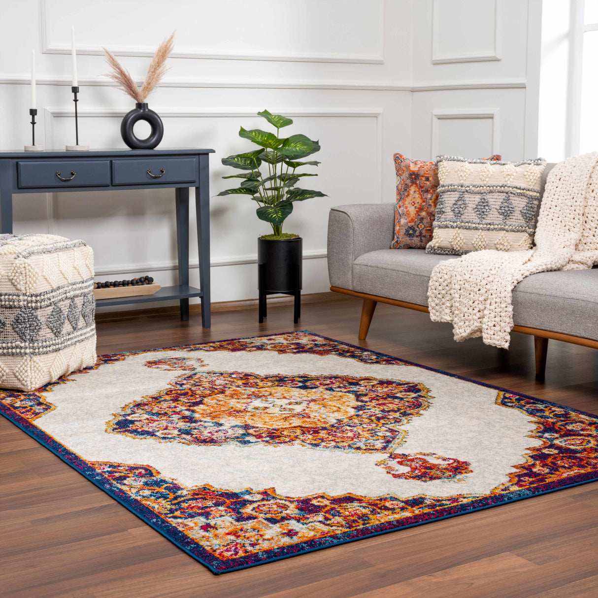 Istanbul Orange Area Rug - Clearance