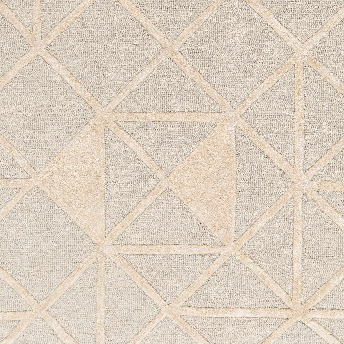 Botiu Blue Geometric Hand Tufted Wool Area Rug - Clearance